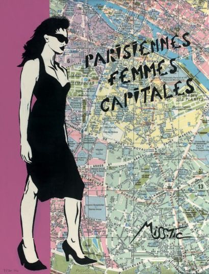 MISSTIC (né en 1956) Parisiennes femmes capitales.
Sérigraphie en couleurs sur papier.
Epreuve...