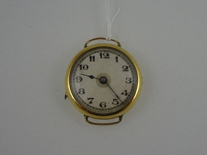 null Boitier de montre en or jaune (750) de forme ronde. 

Cadran à chemin de fer...