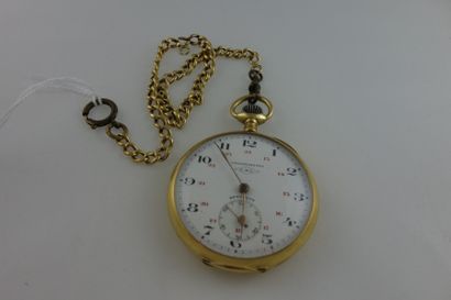 null Montre de gousset Chronomètre en or jaune (750). Bélière et cache poussière...