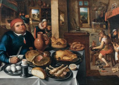 Attribué à Martin van CLEEVE (Anvers 1527-1581) Le bon festin. Huile sur panneau....