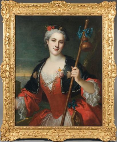 ECOLE FRANCAISE, premier tiers du XVIIIème siècle Portrait de femme en pèlerine....