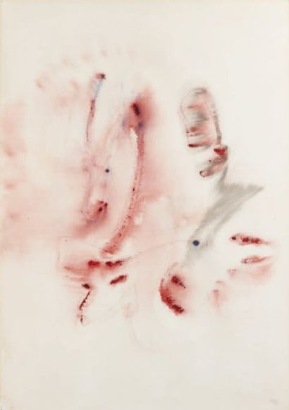 Henri Michaux (1899-1984) "Composition". Aquarelle monogrammée en bas à droite. 55,5...