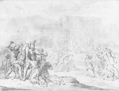 Bernard PICARD (Paris 1673 - Amsterdam 1733) "Le Massacre des Innocents". Plume,...