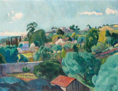 Friedrich AHLERS-HERTERMANN (1883-1973) Paysage, 1911. Huile sur toile, signée en...