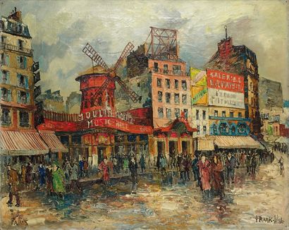 FRANK-WILL (1900-1951) Paris, le Moulin Rouge. Huile sur toile, signée en bas à droite...