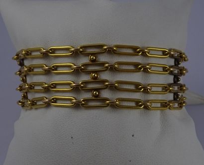 Bracelet en or jaune (750) composé de quatre...