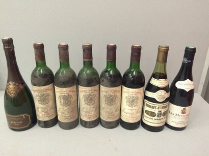 null LES MEYSONNIERS 

5 bouteilles, 2000.

KRUG

1 bouteille, 1982.

ROMANEE SAINT-VIVANT

1...
