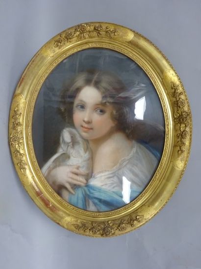 null Ecole de la seconde moitié du XIXème siècle

Portrait de jeune enfant à la colombe.

Pastel...
