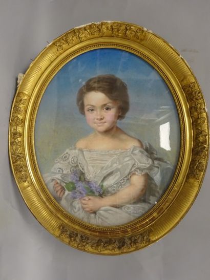 null Ecole de la seconde moitié du XIXème siècle

Portrait de jeune fille au bouquet...