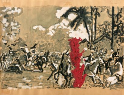 Alun WILLIAMS (1961) “Garibaldi à la bataille de San Antonio”
Aquarelle et gouache...