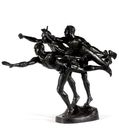 Alfred BOUCHER (1850-1934) 
Au but.
Épreuve en bronze patiné, signée, Siot Décauville...