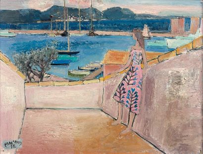 Édouard Georges MACAVOY (1905-1991) 

"Matin rose (St Tropez), 1972.

Huile sur toile.

Signée,...