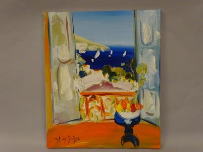 Jean-Louis DUBUC (1946) 

Fenêtre sur Saint Tropez.

Huile sur toile.

Signée en...