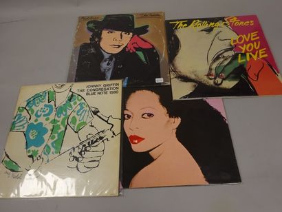 d'après Andy WARHOL (1928-1987) 

4 pochettes et disques vinyles: Diana Ross, Johnny...