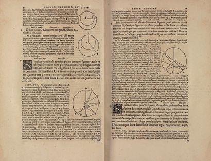 EUCLIDE Euclidis Megarensis Mathematici clarissimi Elementorum geometricorum Lib.XV....