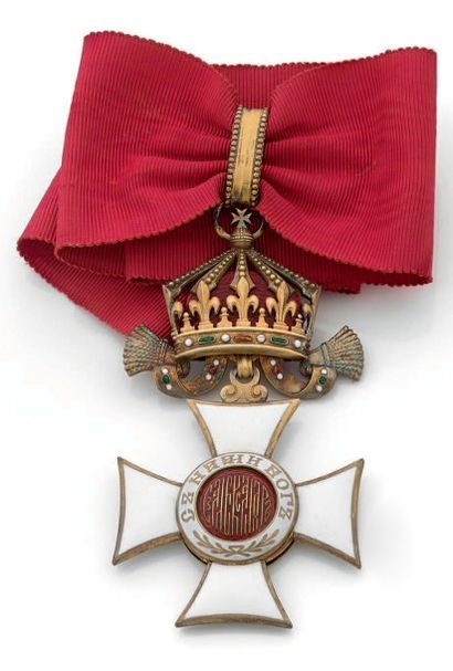 BULGARIE 
Ordre de Saint-Alexandre, fondé en 1881, ensemble complet de IIe classe...