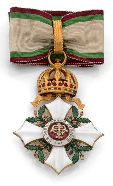 BULGARIE 
Ordre du Mérite Civil, fondé en 1891, ensemble complet de IIe classe (grand...