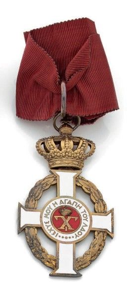 GRÈCE 
Ordre de Georges Ier, fondé en 1915, croix de commandeur en vermeil (min....