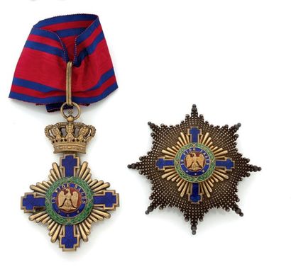ROUMANIE 
Ordre de l'Étoile de Roumanie, fondé en 1877, ensemble de grand officier...