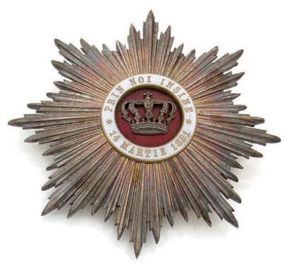 ROUMANIE 
Ordre de la Couronne, plaque de grand officier en argent (min. 800 millièmes)...