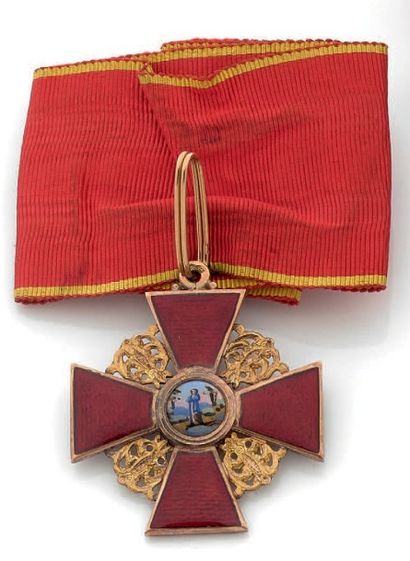 RUSSIE 
Ordre de Sainte-Anne, fondé en 1735, croix de IIe classe (commandeur), en...
