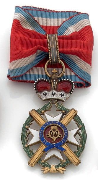 SERBIE 
Ordre de la Croix de Takovo, fondé en 1865, ensemble de IIe classe (grand...