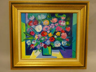 Jean-Claude PICOT (1933) 

Les fleurs de juin.

Huile sur toile.

Signée en bas à...