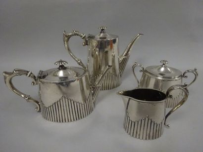 James DIXON & Sons Partie de service à thé/café en métal argenté comprenant: 

une...
