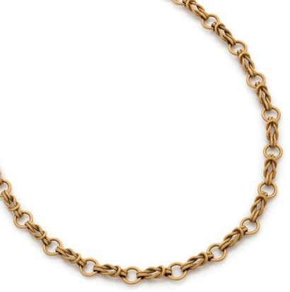 HERMES Paris 
Demi-parure en or jaune (750) comprenant un collier et un bracelet...