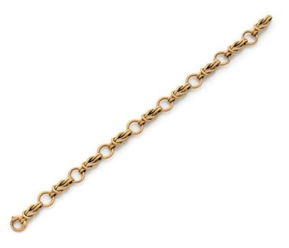 HERMES Paris 
Demi-parure en or jaune (750) comprenant un collier et un bracelet...
