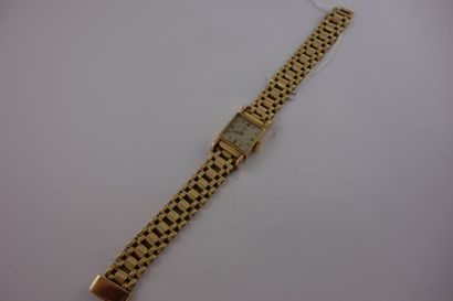 DREFFA, Genève Montre bracelet de dame en or jaune (750), boîtier carré.

Cadran...