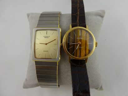 LASSALE SEIKO ou ENICAR Lot de deux montres bracelets : 

- LASSALE SEIKO 

Montre...