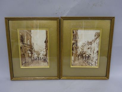 Ferdinand Jean LUIGINI (1870-1943) 

Deux vues de Venise.

Encre et lavis bruns....