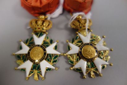 Ordre de la Légion d'honneur 

Deux Croix d’Officier en or (750) et émail.

Bons...