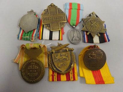 null Lot de sept Médailles Commémorative des Batailles :

- Gembloux, Dunkerque,...