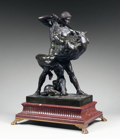 Antoine-Louis BARYE (1796-1875) Thésée combattant le Minotaure (première version)....