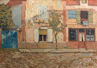Francis JOURDAIN (1876-1958) Rue de village, 1906. Huile sur carton. Signée et datée...