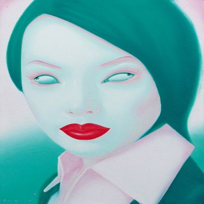 Feng ZHENGJIE (né en 1968) Portrait, 2003. Peinture sur toile, signée et datée 2003-09...