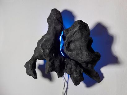 Henri OLIVIER (1955) 

Synapse II, 2016.

Souches d'olivier brulées, néon bleu et...