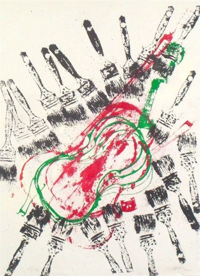 ARMAN (1928-2005) 

Lithographie en couleurs.

Epreuve signée en bas à droite et...
