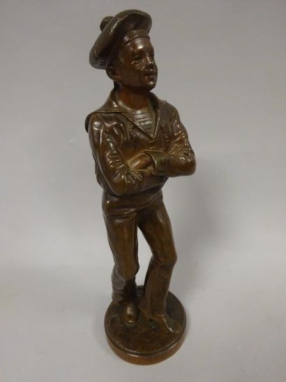 Jean GARNIER (1853-c.1910) 


Matelot.


Epreuve en bronze à patine brune nuancée....