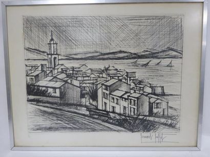 Bernard BUFFET (1928-1999) 

Vue de Saint Tropez. 

Eau-forte. 

Signée en bas à...