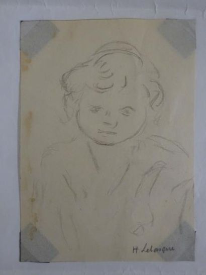 Henri LEBASQUE (1865-1937) 

Portrait d'enfant. 

Dessin au crayon sur papier. 

Signé...