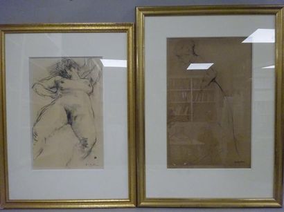 Abel BERTRAM (1871-1954) 

Deux dessins au crayon et à l'estompe sur papier, signés...