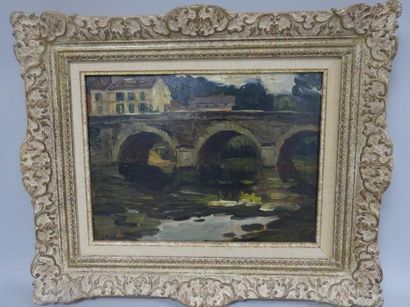 Gaston BALANDE (1880-1971) 

Paysage au pont 

Huile sur panneau.

Signé en bas à...