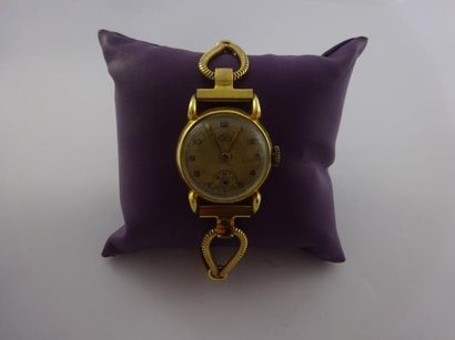 INTERNATIONAL WATCH & CO 

Montre bracelet de dame.

Boîtier circulaire en or jaune...