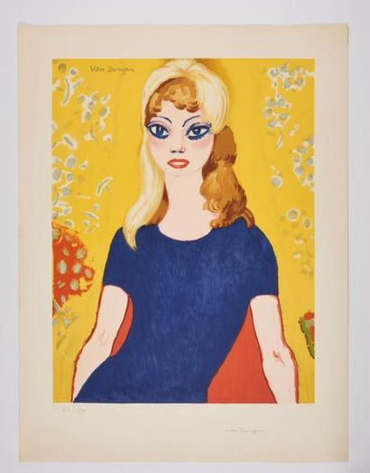 Kees VAN DONGEN (1877-1968) 
Brigitte Bardot.
Affiche pour l'exposition «Les Peintres...