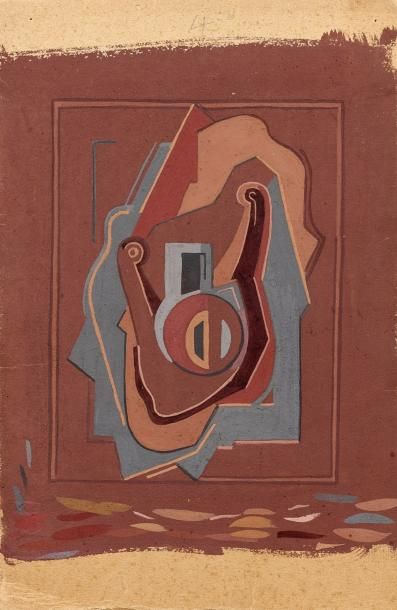 Albert GLEIZES (1881-1953), attribué à 
Composition, circa 1925-30.
Gouache sur carton.
Non...