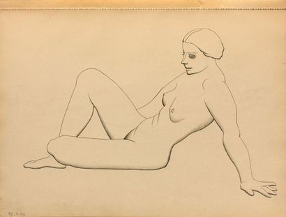 Michel TAPIÉ (1909-1987) 
Carnet de dessin contenant vingt-cinq dessins au crayon,...