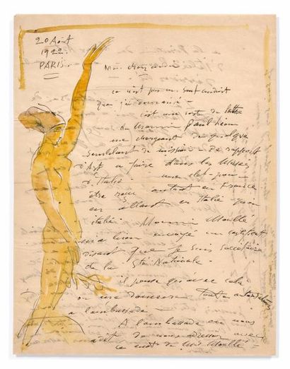 BOURDELLE (Antoine), 1861-1929 
Lettre autographe, signée à l'historien d'Art Jean...